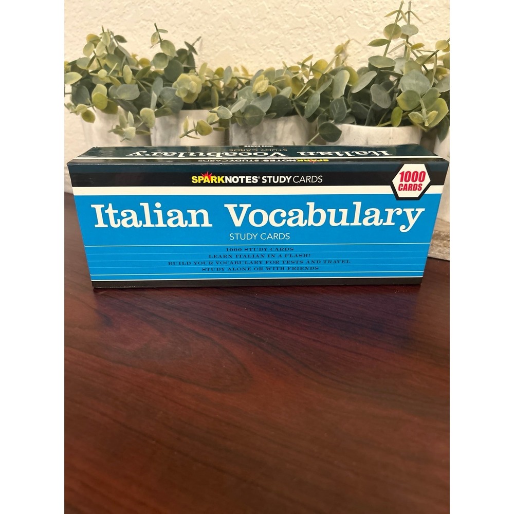 SparkNotes Italian Vocabulary Study Cards 1000 cards